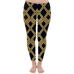 Arabic Pattern Gold And Black Classic Winter Leggings by Nexatart