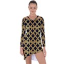 Arabic Pattern Gold And Black Asymmetric Cut-Out Shift Dress View1