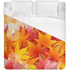 Autumn Background Maple Leaves Bokeh Duvet Cover (king Size) by Nexatart