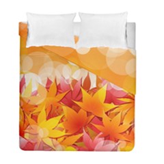 Autumn Background Maple Leaves Bokeh Duvet Cover Double Side (full/ Double Size) by Nexatart