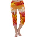 Autumn Background Maple Leaves Bokeh Capri Yoga Leggings View1