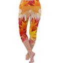 Autumn Background Maple Leaves Bokeh Capri Yoga Leggings View4