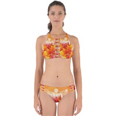 Autumn Background Maple Leaves Bokeh Perfectly Cut Out Bikini Set by Nexatart