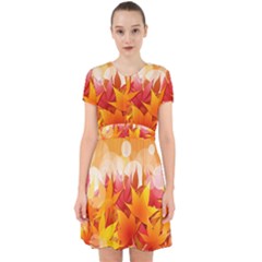 Autumn Background Maple Leaves Bokeh Adorable In Chiffon Dress