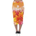 Autumn Background Maple Leaves Bokeh Velvet Midi Pencil Skirt View2