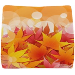 Autumn Background Maple Leaves Bokeh Seat Cushion by Nexatart