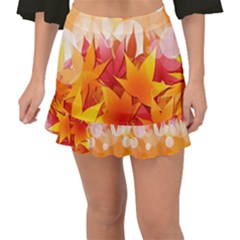 Autumn Background Maple Leaves Bokeh Fishtail Mini Chiffon Skirt by Nexatart