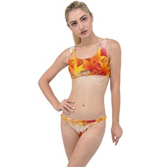 Autumn Background Maple Leaves Bokeh The Little Details Bikini Set by Nexatart