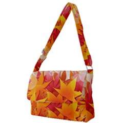 Autumn Background Maple Leaves Bokeh Full Print Messenger Bag by Nexatart