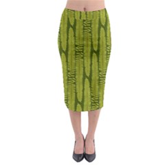 Fern Texture Nature Leaves Midi Pencil Skirt by Nexatart