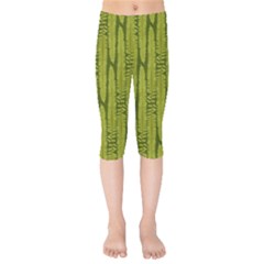 Fern Texture Nature Leaves Kids  Capri Leggings  by Nexatart