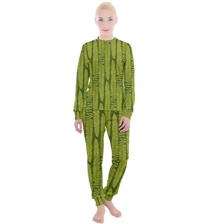 Fern Texture Nature Leaves Women s Lounge Set