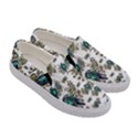 Blue Birds Of Happiness - White - by LaRenard Studios Women s Canvas Slip Ons View3