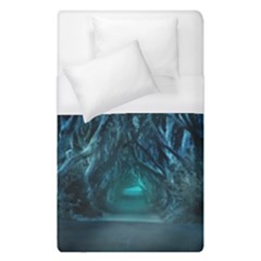 Trees Road Moonlight Avenue Duvet Cover (single Size) by Nexatart