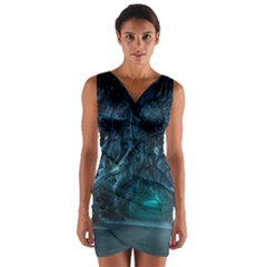 Trees Road Moonlight Avenue Wrap Front Bodycon Dress by Nexatart