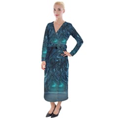 Trees Road Moonlight Avenue Velvet Maxi Wrap Dress by Nexatart