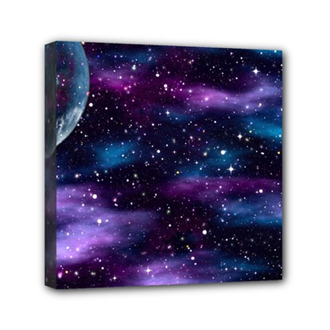 Background Space Planet Explosion Mini Canvas 6  X 6  (stretched) by Nexatart