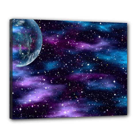 Background Space Planet Explosion Canvas 20  X 16  (stretched) by Nexatart