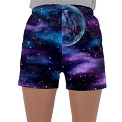 Background Space Planet Explosion Sleepwear Shorts by Nexatart