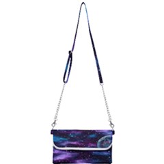 Background Space Planet Explosion Mini Crossbody Handbag by Nexatart