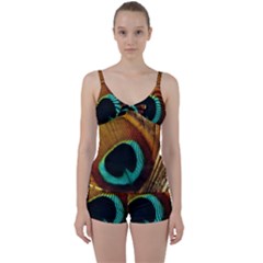 Feather Peacock Feather Peacock Tie Front Two Piece Tankini by Nexatart