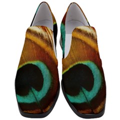 Feather Peacock Feather Peacock Slip On Heel Loafers by Nexatart