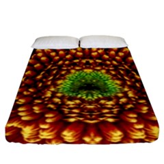 Flower Dahlia Red Petals Color Fitted Sheet (king Size) by Nexatart