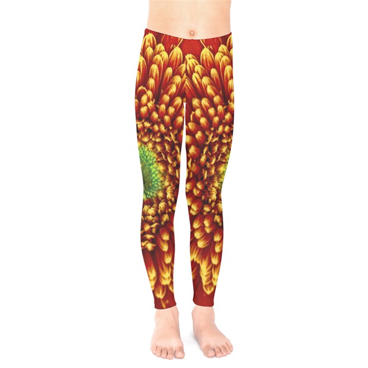 Flower Dahlia Red Petals Color Kids  Legging