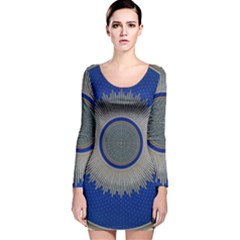 Vienna Central Cemetery Long Sleeve Velvet Bodycon Dress