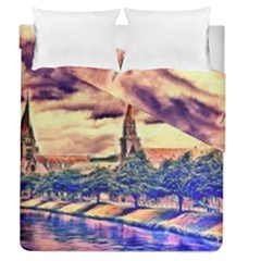 Castle Fortress Landmark Historical Duvet Cover Double Side (queen Size)