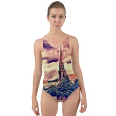 Castle Fortress Landmark Historical Cut-out Back One Piece Swimsuit by Nexatart