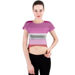 Lesbian Pride Flag Crew Neck Crop Top by lgbtnation