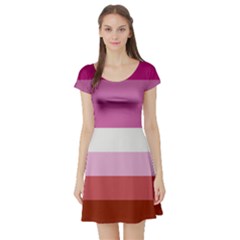 Lesbian Pride Flag Short Sleeve Skater Dress