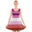 Lesbian Pride Flag V-Neck Sleeveless Dress View1