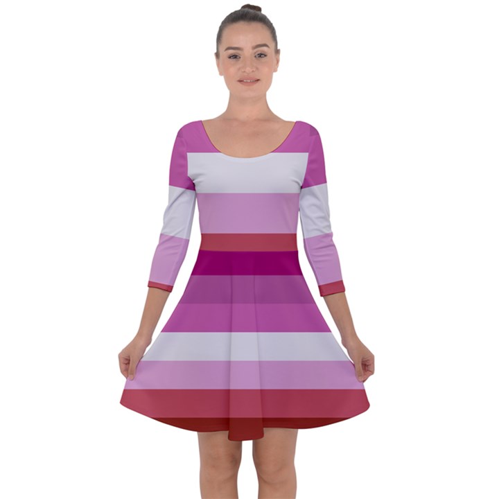 Lesbian Pride Flag Quarter Sleeve Skater Dress