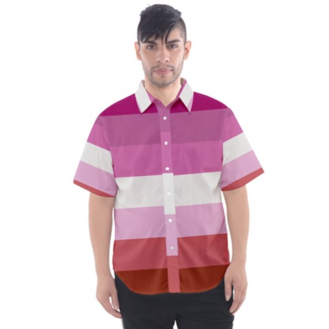 Lesbian Pride Flag Men s Short Sleeve Shirt by lgbtnation