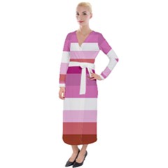 Lesbian Pride Flag Velvet Maxi Wrap Dress