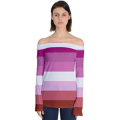 Lesbian Pride Flag Off Shoulder Long Sleeve Top by lgbtnation