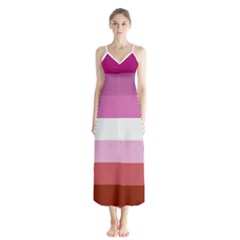 Lesbian Pride Flag Button Up Chiffon Maxi Dress by lgbtnation