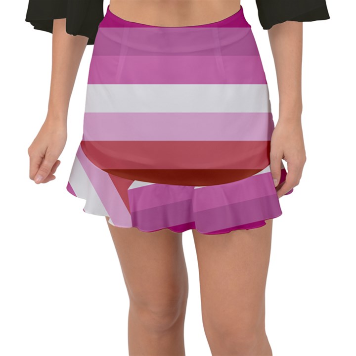 Lesbian Pride Flag Fishtail Mini Chiffon Skirt