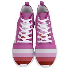 Lesbian Pride Flag Men s Lightweight High Top Sneakers by lgbtnation