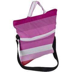 Lesbian Pride Flag Fold Over Handle Tote Bag by lgbtnation