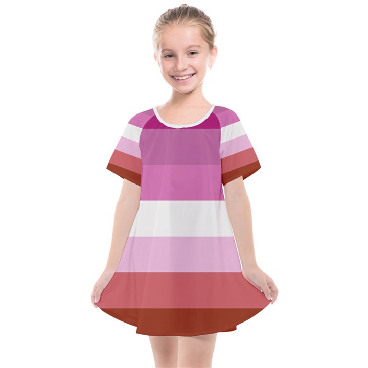 Lesbian Pride Flag Kids  Smock Dress