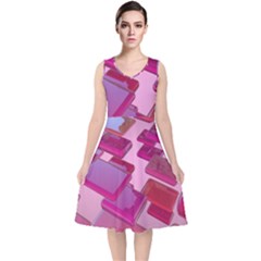 Render 3d Rendering Design Space V-neck Midi Sleeveless Dress  by Pakrebo