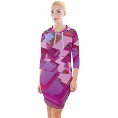 Render 3d Rendering Design Space Quarter Sleeve Hood Bodycon Dress by Pakrebo