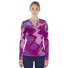 Render 3d Rendering Design Space V-neck Long Sleeve Top by Pakrebo