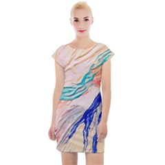 Paint Acrylic Paints Cap Sleeve Bodycon Dress by Pakrebo