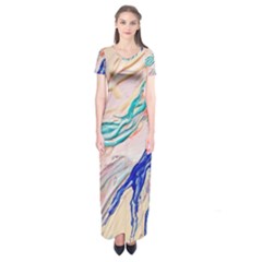 Paint Acrylic Paints Short Sleeve Maxi Dress by Pakrebo