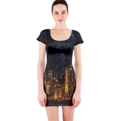 Architecture Buildings City Short Sleeve Bodycon Dress by Pakrebo