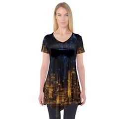 Architecture Buildings City Short Sleeve Tunic  by Pakrebo